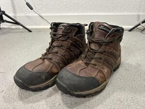 Wellco Boots Mens Size 9 Brown Leather Waterproof Hiking Trail Outdoor Shoes